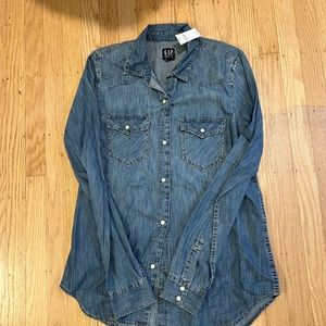 Gap Western Denim Shirt (size Med. tall)